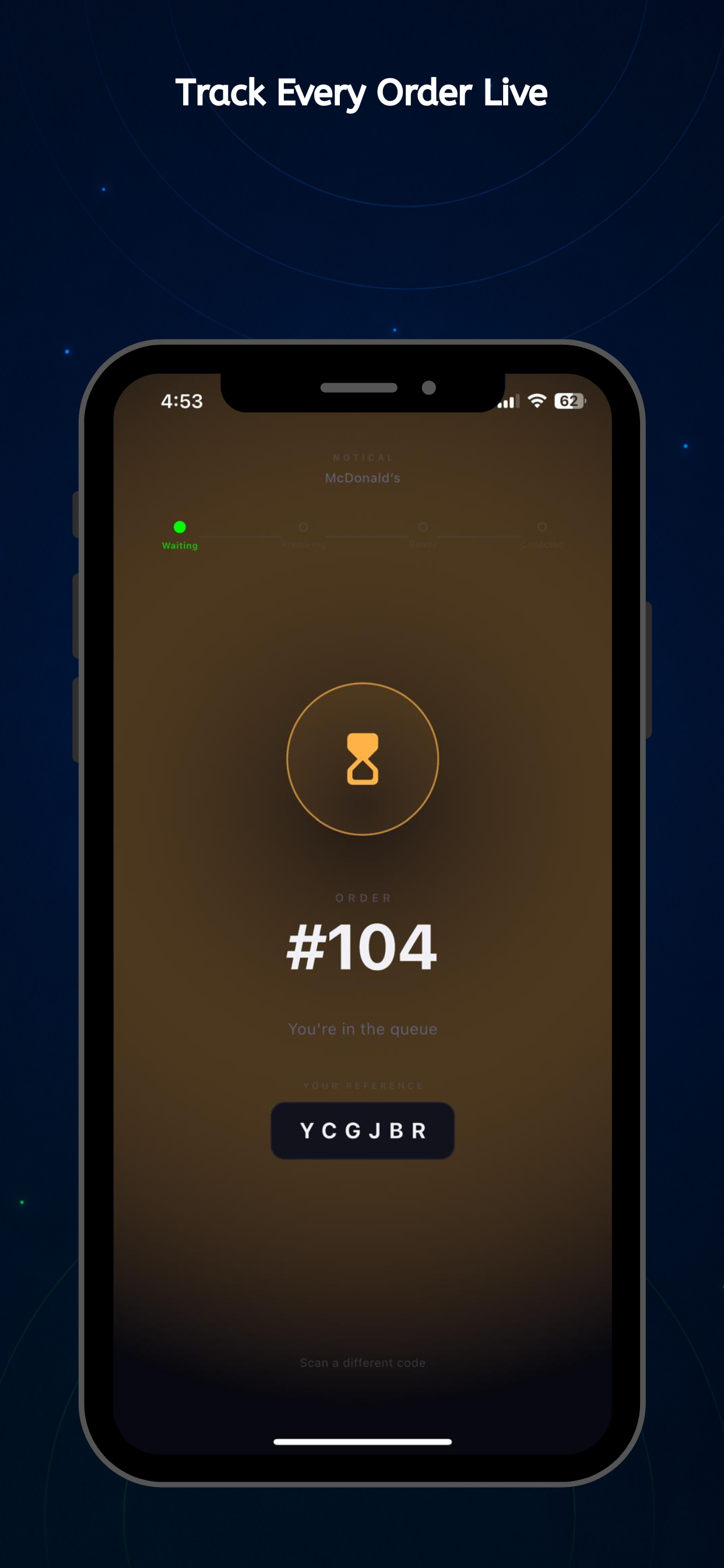 Customer waiting status in Notical